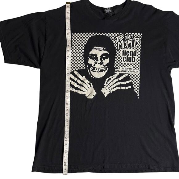 Obey The Misfits Fiend Club Skull Graphic Tee Black XL Punk Rock Band T-Shirt - Picture 11 of 11
